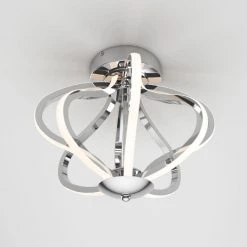 Meridian 12 in. 1-Light Chrome Modern Integrated LED Flush Mount Ceiling Light Chandelier for Kitchen Dining Room by Artika -KINWELL shop chrome artika flush mount lights fm md cr 1f 1000