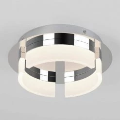 Optical Trio 12 in. 1-Light Chrome Modern Integrated LED Flush Mount Ceiling Light for Kitchen and Hallway by Artika -KINWELL shop chrome artika flush mount lights fm ot 1f 1000