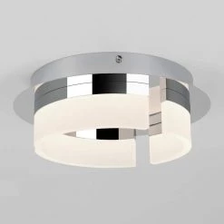 Optical Trio 12 in. 1-Light Chrome Modern Integrated LED Flush Mount Ceiling Light for Kitchen and Hallway by Artika -KINWELL shop chrome artika flush mount lights fm ot 44 1000