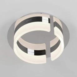 Optical Trio 12 in. 1-Light Chrome Modern Integrated LED Flush Mount Ceiling Light for Kitchen and Hallway by Artika -KINWELL shop chrome artika flush mount lights fm ot 4f 1000