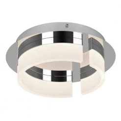 Optical Trio 12 in. 1-Light Chrome Modern Integrated LED Flush Mount Ceiling Light for Kitchen and Hallway by Artika