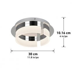 Optical Trio 12 in. 1-Light Chrome Modern Integrated LED Flush Mount Ceiling Light for Kitchen and Hallway by Artika -KINWELL shop chrome artika flush mount lights fm ot c3 1000