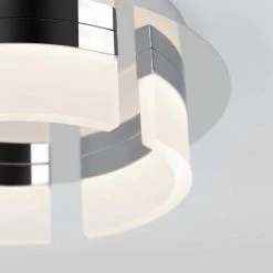 Optical Trio 12 in. 1-Light Chrome Modern Integrated LED Flush Mount Ceiling Light for Kitchen and Hallway by Artika -KINWELL shop chrome artika flush mount lights fm ot fa 1000