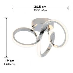 Swirl 13 in. Chrome Modern LED Flush Mount Ceiling Light for Kitchen Dining Room by Artika 10 Swirl 13 in. Chrome Modern LED Flush Mount Ceiling Light for Kitchen Dining Room by Artika -KINWELL shop chrome artika flush mount lights fm swr c 40 1000