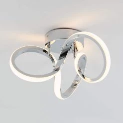 Swirl 13 in. Chrome Modern LED Flush Mount Ceiling Light for Kitchen Dining Room by Artika 12 Swirl 13 in. Chrome Modern LED Flush Mount Ceiling Light for Kitchen Dining Room by Artika -KINWELL shop chrome artika flush mount lights fm swr c 4f 1000