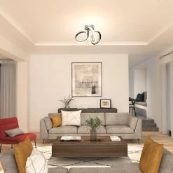 Swirl 13 in. Chrome Modern LED Flush Mount Ceiling Light for Kitchen Dining Room by Artika 11 Swirl 13 in. Chrome Modern LED Flush Mount Ceiling Light for Kitchen Dining Room by Artika -KINWELL shop chrome artika flush mount lights fm swr c c3 1000