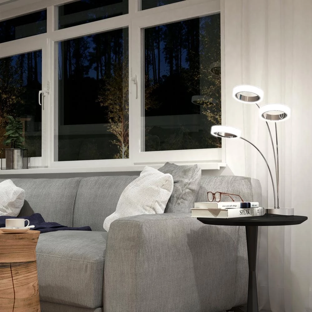 Optical 22 in. Chrome Modern Dimming Table Lamp for Living Room by Artika 4 Optical 22 in. Chrome Modern Dimming Table Lamp for Living Room by Artika - Image 2