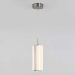 Subway Round 12-Watt Integrated LED Chrome Modern Hanging Mini Pendant Light for Kitchen Island by Artika -KINWELL shop chrome artika pendant lights pdt 1sub hd cr 4f 1000