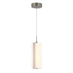 Subway Round 12-Watt Integrated LED Chrome Modern Hanging Mini Pendant Light for Kitchen Island by Artika