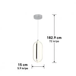 Arlo 24-Watt Integrated LED Chrome Modern Hanging Mini Pendant Light for Kitchen Island by Artika -KINWELL shop chrome artika pendant lights pdt1 ar 40 1000