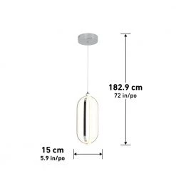 Arlo 24-Watt Integrated LED Chrome Modern Hanging Mini Pendant Light for Kitchen Island by Artika -KINWELL shop chrome artika pendant lights pdt1 ar 4f 1000