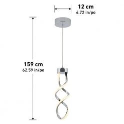 Swirl 13-Watt Integrated LED Chrome Modern Hanging Mini Pendant Light for Kitchen Island by Artika -KINWELL shop chrome artika pendant lights pdt1 swr 40 1000