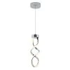 Swirl 13-Watt Integrated LED Chrome Modern Hanging Mini Pendant Light for Kitchen Island by Artika