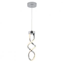 KINWELL shop 30 Swirl 13-Watt Integrated LED Chrome Modern Hanging Mini Pendant Light for Kitchen Island by Artika
