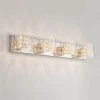 Crystal Cube 31 in. 4-Light Chrome Modern Bath Vanity Light Bar with Glass Shade for Bathroom by Artika -KINWELL shop chrome artika vanity lighting amp110 on 64 1000