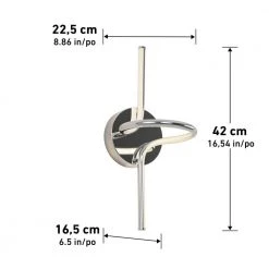 Swirl Mini 8.9 in. 1-Light Chrome LED Modern Indoor Wall Sconce Vanity Light for Hallway and Bathroom by Artika -KINWELL shop chrome artika vanity lighting sco swc cr 4f 1000