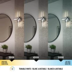 Swirl Mini 8.9 in. 1-Light Chrome LED Modern Indoor Wall Sconce Vanity Light for Hallway and Bathroom by Artika -KINWELL shop chrome artika vanity lighting sco swc cr c3 1000