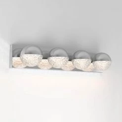 Carat 27 in. 4-Light Chrome LED Modern Bath Vanity Light Bar for Bathroom by Artika -KINWELL shop chrome artika vanity lighting van ca 1f 1000