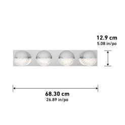 Carat 27 in. 4-Light Chrome LED Modern Bath Vanity Light Bar for Bathroom by Artika -KINWELL shop chrome artika vanity lighting van ca 40 1000