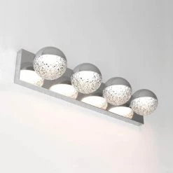 Carat 27 in. 4-Light Chrome LED Modern Bath Vanity Light Bar for Bathroom by Artika -KINWELL shop chrome artika vanity lighting van ca fa 1000