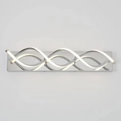 DNA 27 in. 1-Light Chrome LED Modern Bath Vanity Light Bar for Bathroom by Artika -KINWELL shop chrome artika vanity lighting van dn cr 4f 1000