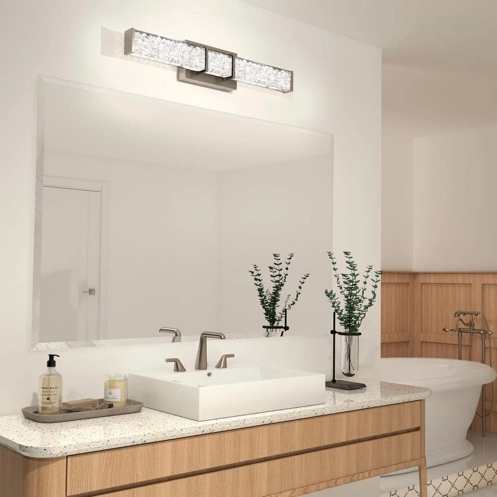 Riviera 27 in. 1-Light Chrome LED Modern Bath Vanity Light Bar for Bathroom by Artika 4 Riviera 27 in. 1-Light Chrome LED Modern Bath Vanity Light Bar for Bathroom by Artika - Image 2