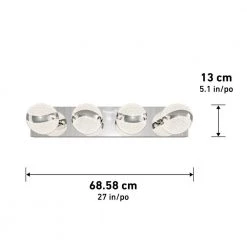 Wavey 27 in. 4-Light Chrome LED Modern Bath Vanity Light Bar for Bathroom by Artika -KINWELL shop chrome artika vanity lighting van w ccr 40 1000