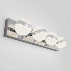Wavey 27 in. 4-Light Chrome LED Modern Bath Vanity Light Bar for Bathroom by Artika -KINWELL shop chrome artika vanity lighting van w ccr 44 1000