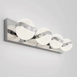 Wavey 27 in. 4-Light Chrome LED Modern Bath Vanity Light Bar for Bathroom by Artika -KINWELL shop chrome artika vanity lighting van w ccr 4f 1000