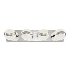 Wavey 27 in. 4-Light Chrome LED Modern Bath Vanity Light Bar for Bathroom by Artika