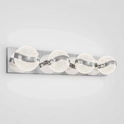 Wavey 27 in. 4-Light Chrome LED Modern Bath Vanity Light Bar for Bathroom by Artika -KINWELL shop chrome artika vanity lighting van w ccr fa 1000