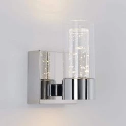 Essence 4.3 in. 1-Light Chrome LED Modern Indoor Wall Sconce with Bubble Glass for Hallway and Bathroom by Artika 14 Essence 4.3 in. 1-Light Chrome LED Modern Indoor Wall Sconce with Bubble Glass for Hallway and Bathroom by Artika -KINWELL shop chrome artika vanity lighting van1 rt 1f 1000