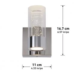 Essence 4.3 in. 1-Light Chrome LED Modern Indoor Wall Sconce with Bubble Glass for Hallway and Bathroom by Artika 11 Essence 4.3 in. 1-Light Chrome LED Modern Indoor Wall Sconce with Bubble Glass for Hallway and Bathroom by Artika -KINWELL shop chrome artika vanity lighting van1 rt 40 1000