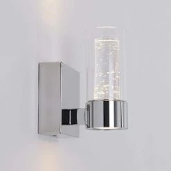 Essence 4.3 in. 1-Light Chrome LED Modern Indoor Wall Sconce with Bubble Glass for Hallway and Bathroom by Artika 13 Essence 4.3 in. 1-Light Chrome LED Modern Indoor Wall Sconce with Bubble Glass for Hallway and Bathroom by Artika -KINWELL shop chrome artika vanity lighting van1 rt 4f 1000