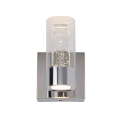 Essence 4.3 in. 1-Light Chrome LED Modern Indoor Wall Sconce with Bubble Glass for Hallway and Bathroom by Artika