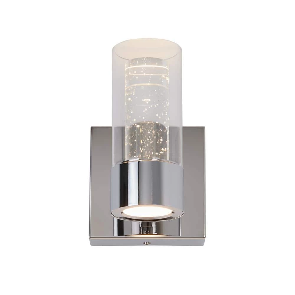Essence 4.3 in. 1-Light Chrome LED Modern Indoor Wall Sconce with Bubble Glass for Hallway and Bathroom by Artika 3 Essence 4.3 in. 1-Light Chrome LED Modern Indoor Wall Sconce with Bubble Glass for Hallway and Bathroom by Artika
