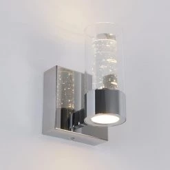 Essence 4.3 in. 1-Light Chrome LED Modern Indoor Wall Sconce with Bubble Glass for Hallway and Bathroom by Artika 12 Essence 4.3 in. 1-Light Chrome LED Modern Indoor Wall Sconce with Bubble Glass for Hallway and Bathroom by Artika -KINWELL shop chrome artika vanity lighting van1 rt c3 1000