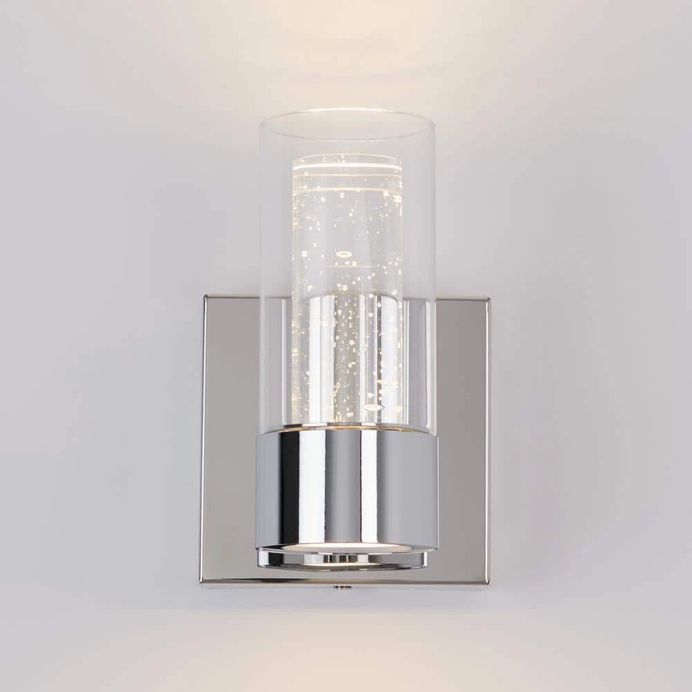 Essence 4.3 in. 1-Light Chrome LED Modern Indoor Wall Sconce with Bubble Glass for Hallway and Bathroom by Artika 9 Essence 4.3 in. 1-Light Chrome LED Modern Indoor Wall Sconce with Bubble Glass for Hallway and Bathroom by Artika - Image 7