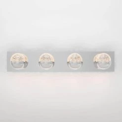 Oracle 27 in. 4-Light Chrome LED Modern Bath Vanity Light Bar with CCT for Bathroom by Artika -KINWELL shop chrome artika vanity lighting van4 orc hd2cr 4f 1000
