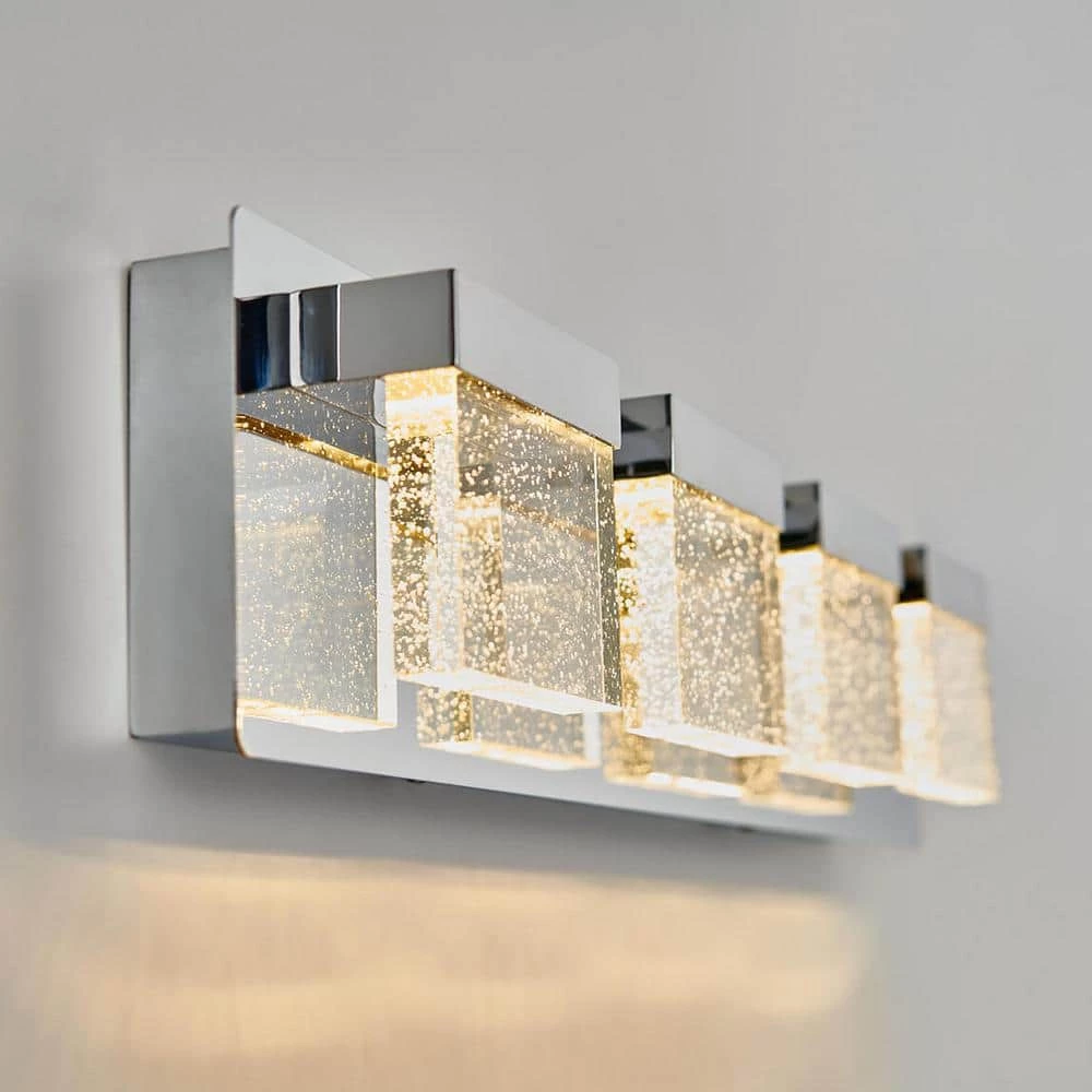 Essence Bubble Cube 24 in. 4-Light Chrome LED Modern Bath Vanity Light Bar for Bathroom by Artika 9 Essence Bubble Cube 24 in. 4-Light Chrome LED Modern Bath Vanity Light Bar for Bathroom by Artika - Image 7