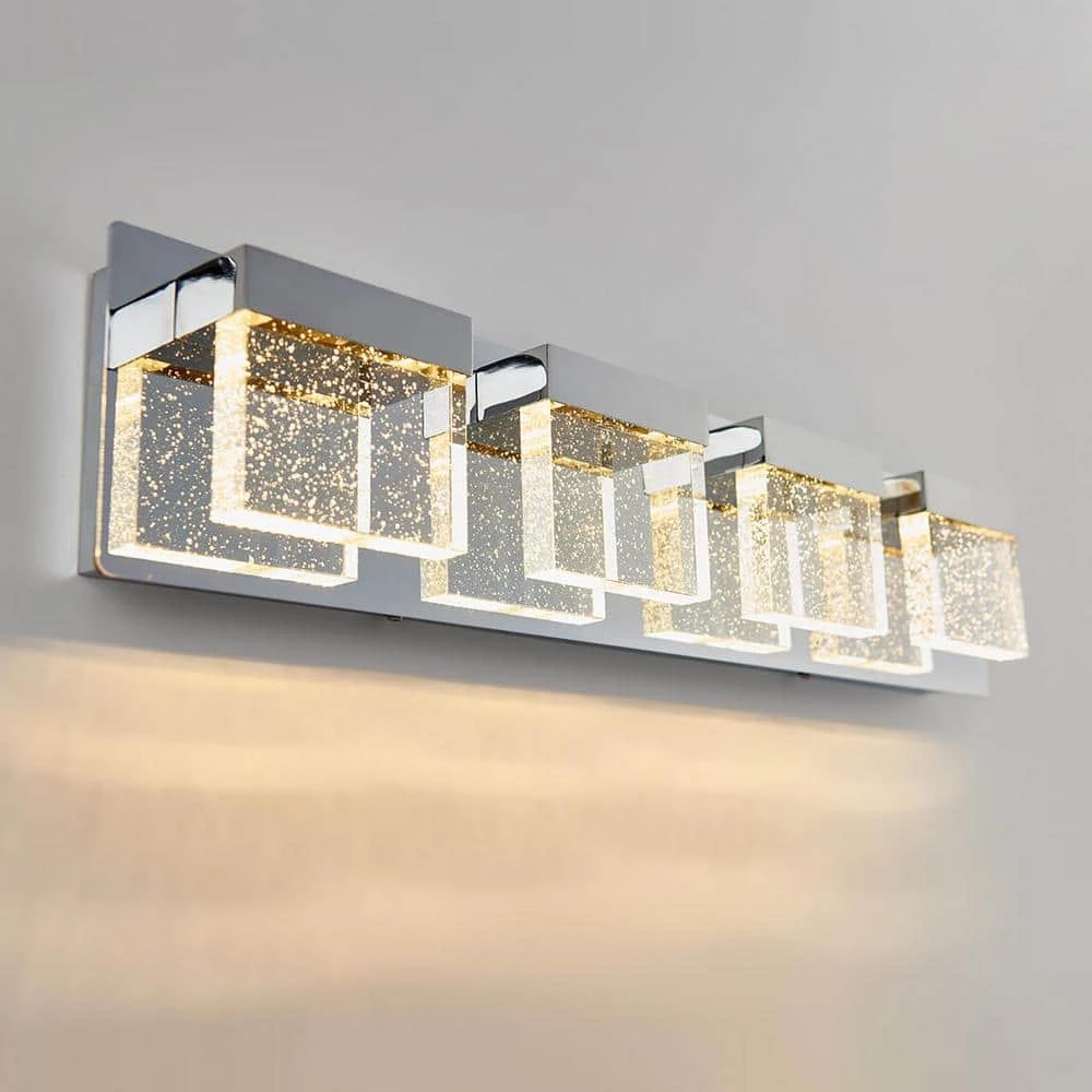 Essence Bubble Cube 24 in. 4-Light Chrome LED Modern Bath Vanity Light Bar for Bathroom by Artika 3 Essence Bubble Cube 24 in. 4-Light Chrome LED Modern Bath Vanity Light Bar for Bathroom by Artika
