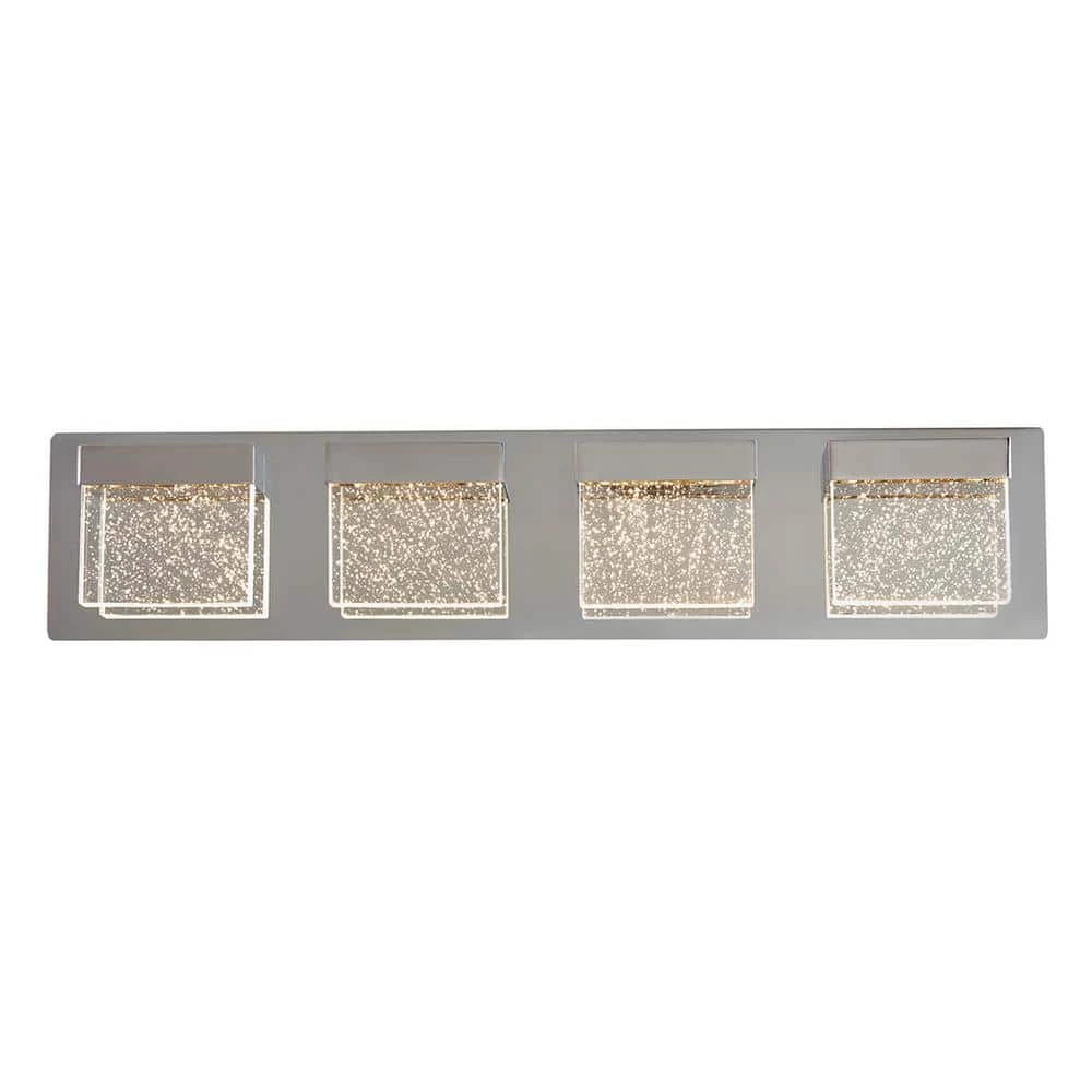 Essence Bubble Cube 24 in. 4-Light Chrome LED Modern Bath Vanity Light Bar for Bathroom by Artika 6 Essence Bubble Cube 24 in. 4-Light Chrome LED Modern Bath Vanity Light Bar for Bathroom by Artika - Image 4