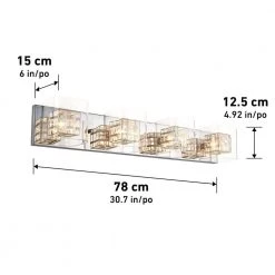 Metropolitan 31 in. 4-Light Chrome Modern Bath Vanity Light Bar for Bathroom by Artika -KINWELL shop chrome artika vanity lighting van4m hd1 40 1000