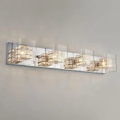 Metropolitan 31 in. 4-Light Chrome Modern Bath Vanity Light Bar for Bathroom by Artika -KINWELL shop chrome artika vanity lighting van4m hd1 4f 1000