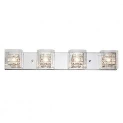 Metropolitan 31 in. 4-Light Chrome Modern Bath Vanity Light Bar for Bathroom by Artika