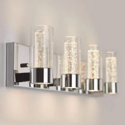 Essence 27 in. 4-Light Chrome LED Modern Bath Vanity Light Bar for Bathroom by Artika -KINWELL shop chrome artika vanity lighting van4ra hd2cr c3 1000