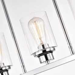 5-Light Chrome Dimmable Contemporary Kitchen Island Pendant with Clear Glass by Jushua -KINWELL shop chrome jushua chandeliers gol a60014 44 1000