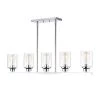 5-Light Chrome Dimmable Contemporary Kitchen Island Pendant with Clear Glass by Jushua -KINWELL shop chrome jushua chandeliers gol a60014 64 1000