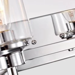 33 In. 4-Light Chrome Contemporary Bathroom Vanity Light with Glass by Jushua -KINWELL shop chrome jushua vanity lighting go l a40031 44 1000