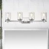 33 In. 4-Light Chrome Contemporary Bathroom Vanity Light with Glass by Jushua -KINWELL shop chrome jushua vanity lighting go l a40031 64 1000